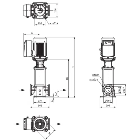 Вертикальный многоступенчатый насос Wilo Helix VE 5204-4/16/E/KS/ 4183470