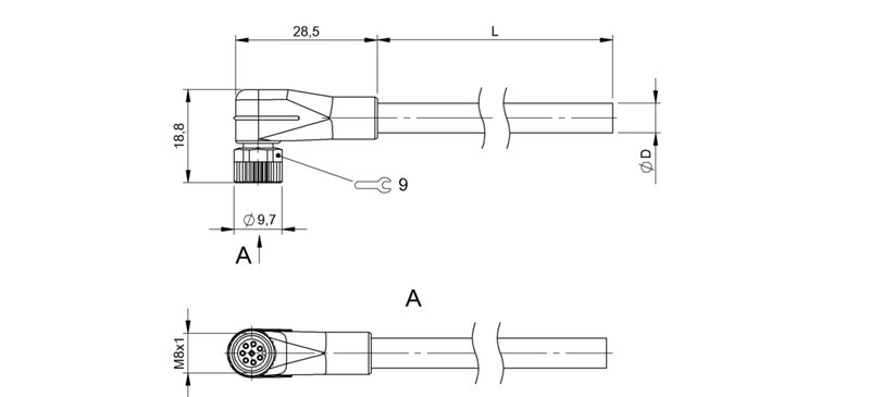 Разъем с кабелем Balluff BCC M328-0000-10-069-PX4825-200-C033