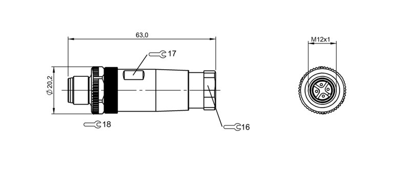 Разъем Balluff BCC M434-0000-2A-000-55X450-000