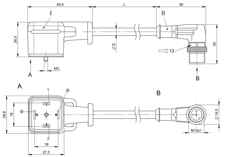 Соединительный кабель Balluff BCC VA04-M423-3E-664-PX0350-003