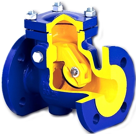Клапан обратный поворотный чугунный фланцевый 302A-050-C-01 Ру16 Ду50 (PN16 DN50)
