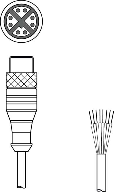 Разъем с кабелем Leuze Electronic KS GB-M12-8A-P7-300