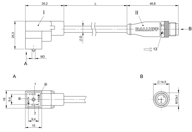 Соединительный кабель Balluff BCC VC44-M413-3E-664-PX0350-003