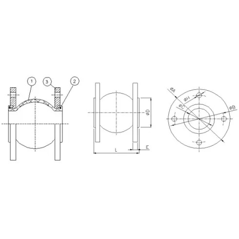 Компенсатор резиновый фланцевый Genebre 2831-11 Ру10 Ду80 (PN10 DN80)