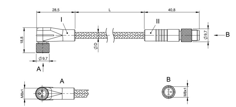 Соединительный кабель Balluff BCC W323-W313-30-300-MW8334-006