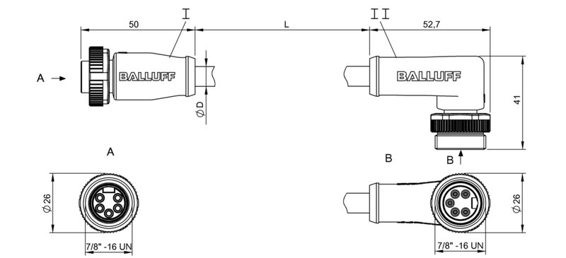 Соединительный кабель Balluff BCC A315-A325-30-330-VS85N4-200