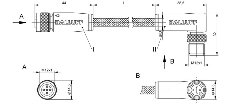Соединительный кабель Balluff BCC W415-W424-3A-304-MW8434-006