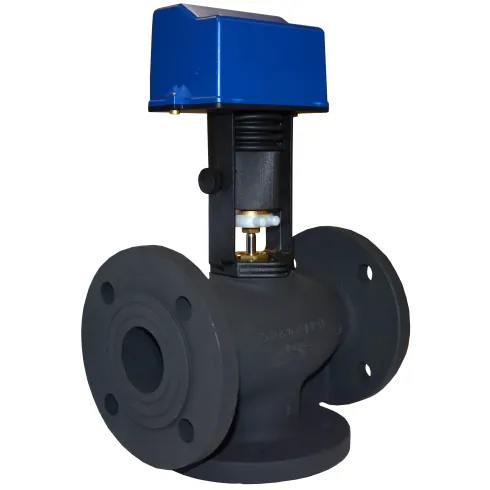 Клапан регулирующий трехходовой с электроприводом АСТА-Р13С-150-360Л-СТ-16-01-150-Ф/PSL210-220В Ру16 Ду150 ( PN16 DN150 )