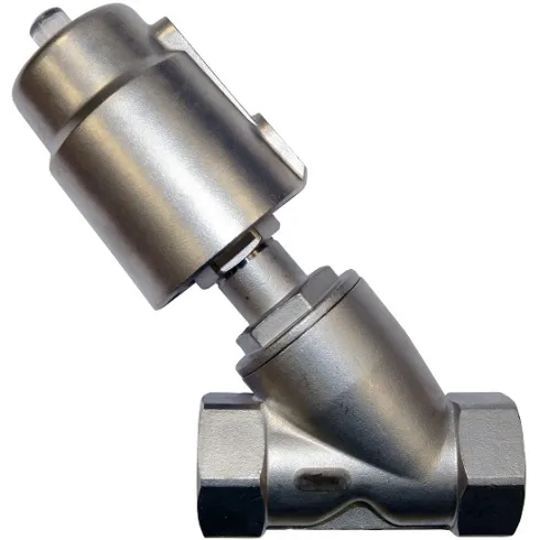 Клапан пневматический из нержавеющей стали резьбовой АСТА-Р12-050-52,8O-M-16-04-200-P/ПП90 (НЗ) Ру16 Ду2 (PN16 DN50)