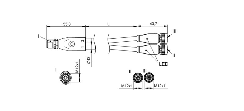 Y-образный распределитель Balluff BCC M414-M415-M415-U2011-050