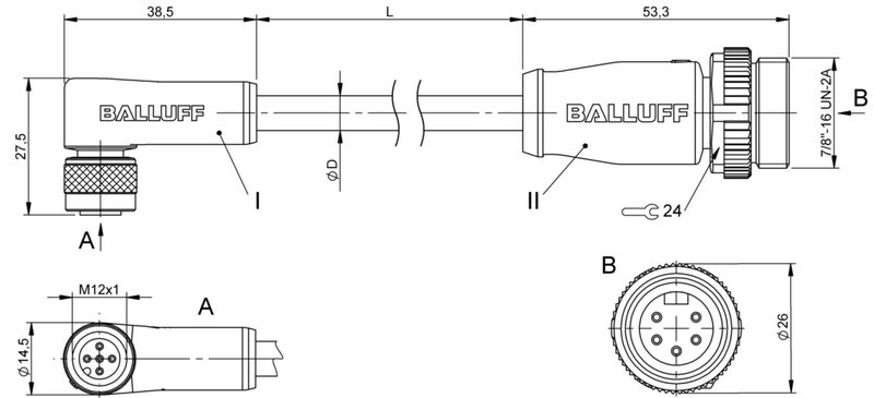 Соединительный кабель Balluff BCC M425-A315-3F-330-VS85N6-006