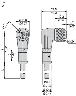 Разъем с кабелем Telemecanique XZCP1241L5