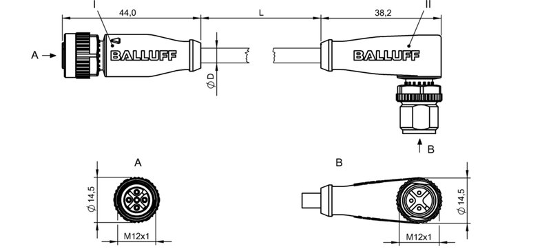 Соединительный кабель Balluff BCC M415-M423-3A-300-VX8334-015