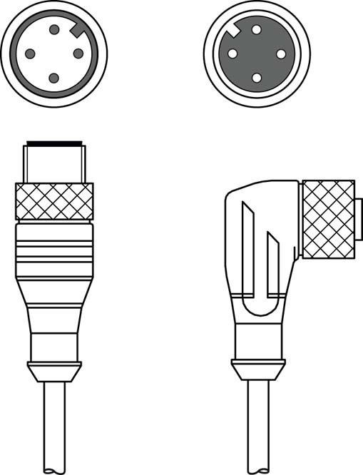 Соединительный кабель Leuze Electronic KDS U-M12-4W-M12-4A-P1-030-3DP