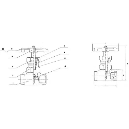 Клапан запорный игольчатый резьбовой из нержавеющей стали Genebre 2223-08 Ру210 Ду40 (PN210 DN40 )