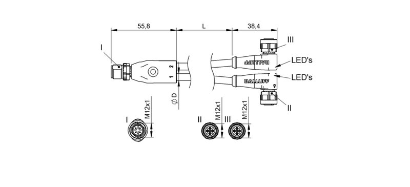 Y-образный распределитель Balluff BCC M414-M425-M425-U2011-050