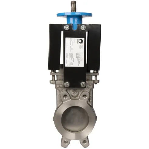 Задвижка шиберная нержавеющая сталь межфланцевая с ISO-фланцем СМО A-02-ISO-E-Ру10 Ду100 (PN10 DN100)