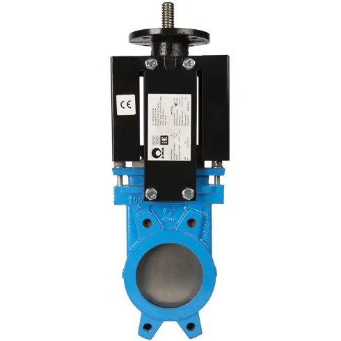 Задвижка шиберная чугунная межфланцевая с ISO-фланцем СМО A-01-ISO-E-Ру6-Ду400 (PN6 DN400)