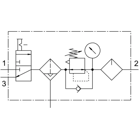 Блок подготовки воздуха, комбинация Festo MSB6-1/2:C3J2M1-WP