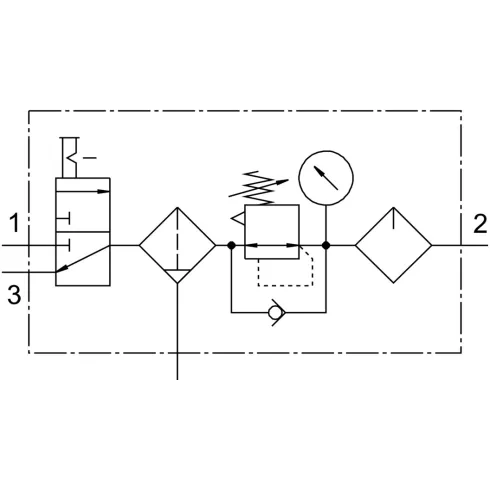 Блок подготовки воздуха, комбинация Festo MSB4-1/4:C3J1M1-WP