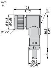 Разъем с кабелем Telemecanique XZCPV1340L10