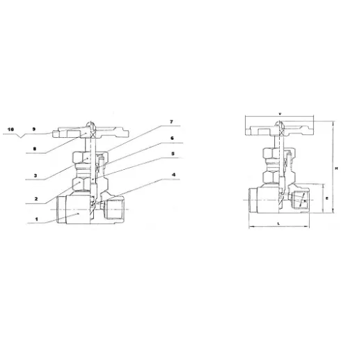 Клапан запорный игольчатый резьбовой из нержавеющей стали Genebre 2224-09 Ру210 Ду50 (PN210 DN50 )