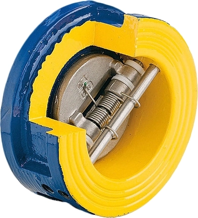 Клапан обратный двухстворчатый чугунный межфланцевый ZETKAMA 407A-400-В54 Ру10 Ду400 (PN10 DN400 )