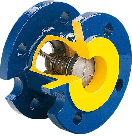 Клапан обратный пружинный чугунный фланцевый ZETKAMA 402А-065-С52 Ру16 Ду65 (PN16 DN65 )