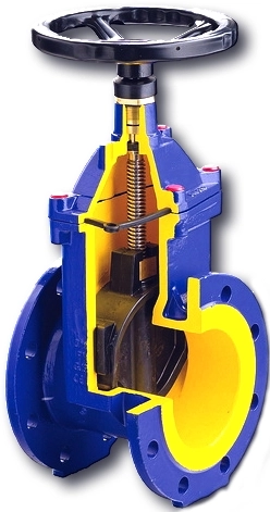 Задвижка с обрезиненным клином чугунная Zetkama 111D-400-C56 Ру16 Ду400 (PN16 DN400)