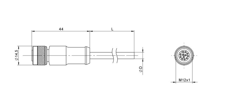 Разъем с кабелем Balluff BCC M41C-0000-1A-169-PS0C25-020-C009
