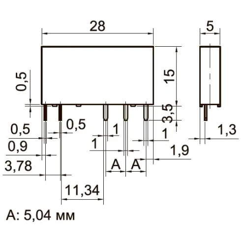 Интерфейсное промежуточное реле KIPPRIBOR SR-204-D
