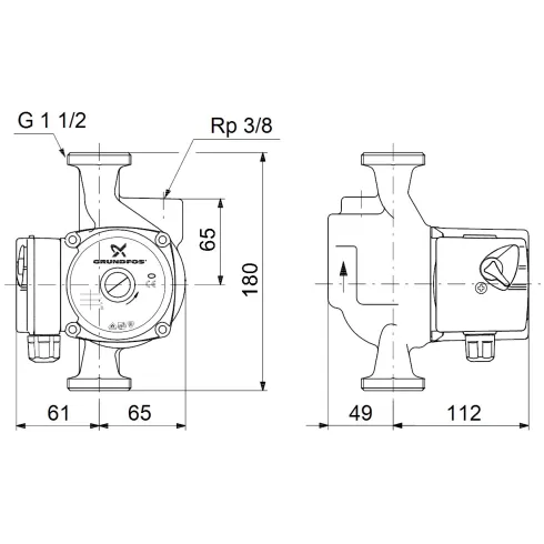 Циркуляционный насос Grundfos UPS 25-30 A 180 59563000