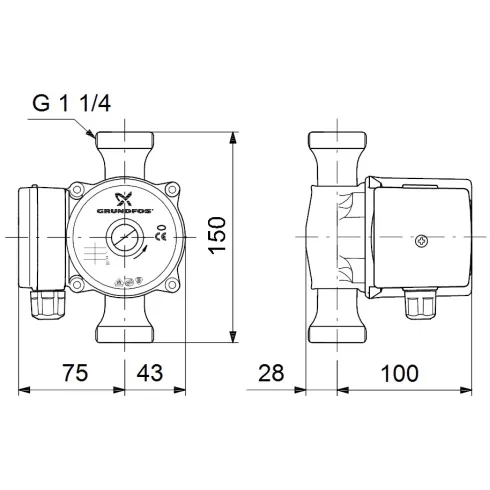 Циркуляционный насос Grundfos UP 20-15 N 59641500