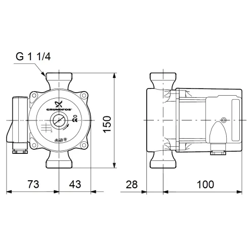 Циркуляционный насос Grundfos UP 20-15 N 150 59641800