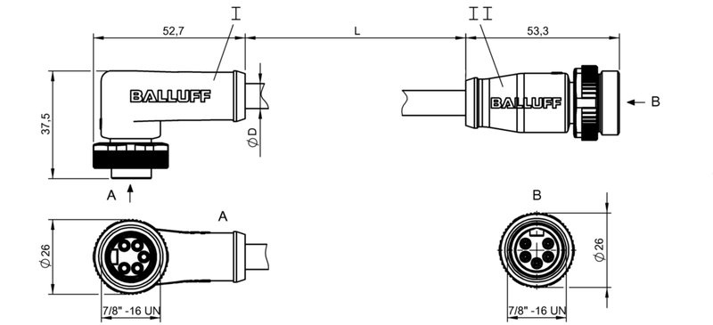 Соединительный кабель Balluff BCC A325-A315-30-330-VS85N4-120