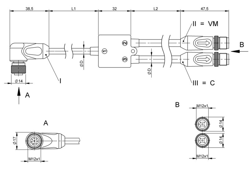 Y-образный распределитель Balluff BCC M428-M414-M414-U3101-100/002
