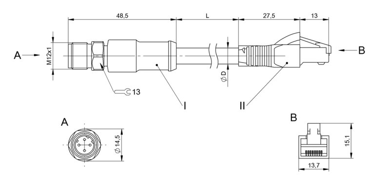 Соединительный кабель Balluff BCC S414-E894-8G-672-ES64N9-100-C009