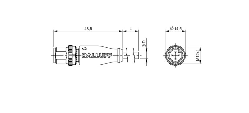 Разъем с кабелем Balluff BCC M414-0000-2A-003-PW0434-020