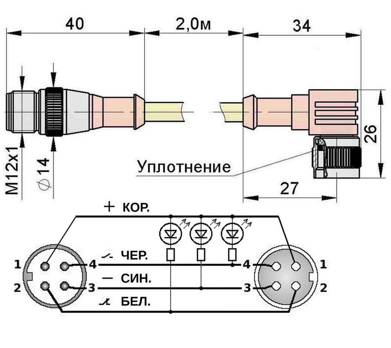 Соединительный кабель Мега-К PS9-61-C18C21 (C18С21 L2,0 6)