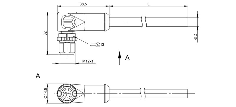 Разъем с кабелем Balluff BCC M42C-0000-2A-049-PX0C25-020