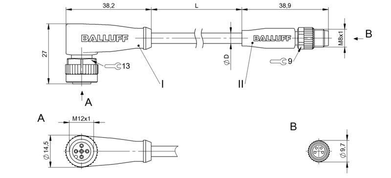 Соединительный кабель Balluff BCC M425-M314-3F-304-PX0434-030