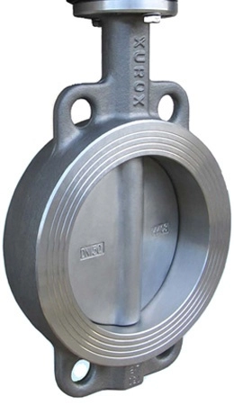 Затвор дисковый поворотный нержавеющая сталь межфланцевый с ISO-фланцем XUROX 505WM Ру16 Ду100 (PN16 DN100)