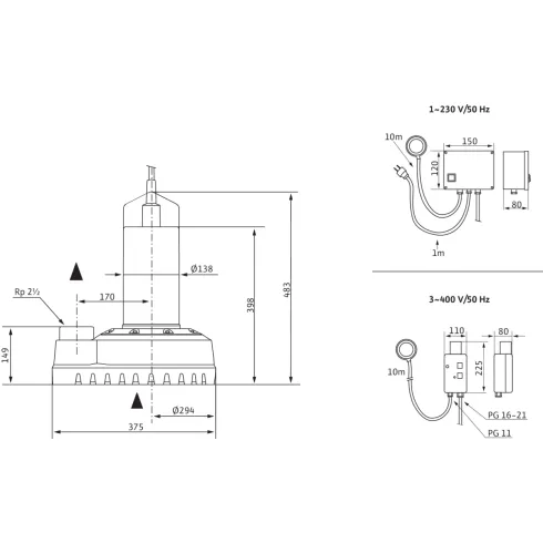Погружной насос для сточных вод Wilo Drain TS 65 H 117/22 CEE (3~400 В) 6042452