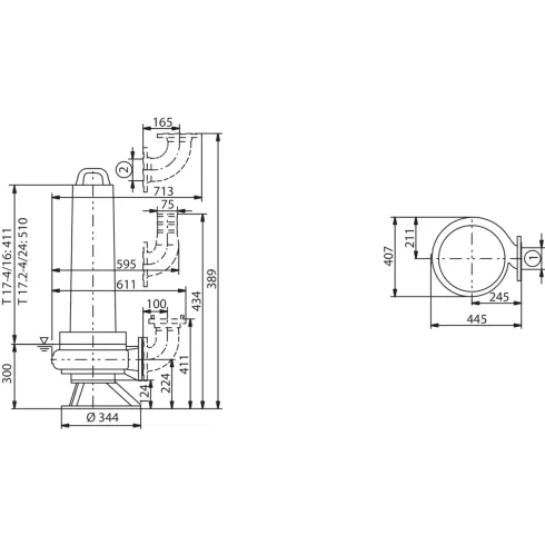 Фекальный насос Wilo EMU FA 08.64278E + T 17.24/24HEx 6047630