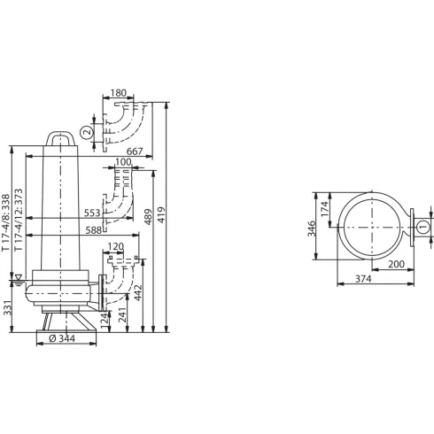 Фекальный насос Wilo EMU FA 10.22185W + T 174/8HEx 6047652