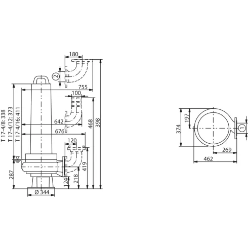 Фекальный насос Wilo EMU FA 10.33208E + T 174/8HEx 6047662
