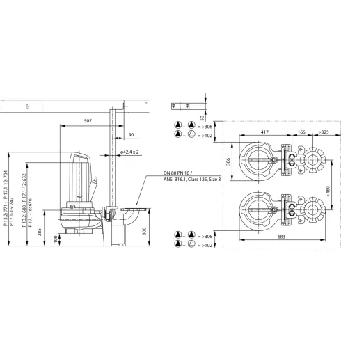 Фекальный насос Wilo Rexa PRO V08DA-526/EAD0X4-T0045-540-O 6073819