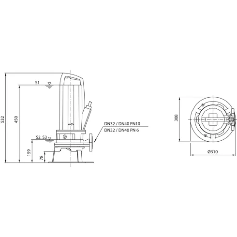 Фекальный насос Wilo Rexa CUT GE03.20/PT152540X 6075981