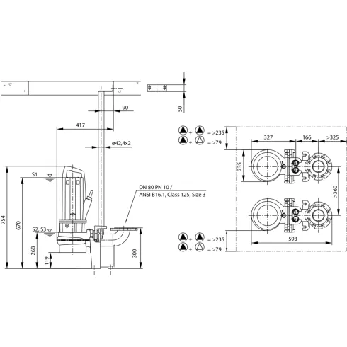 Фекальный насос Wilo Rexa PRO C08DA-432/EAD1X2-T0025-540-O 6078110
