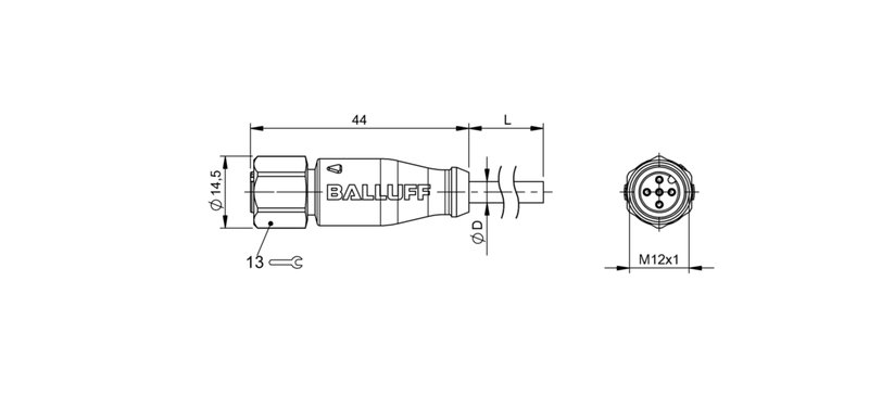 Разъем с кабелем Balluff BCC S415-0000-1A-003-EX44T2-100
